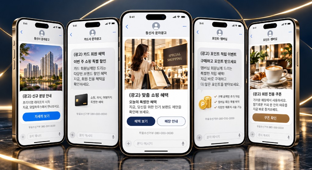 통신사·카드사·포인트 문자광고 예시